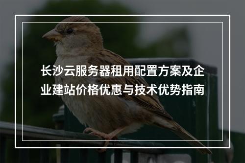 长沙云服务器租用配置方案及企业建站价格优惠与技术优势指南