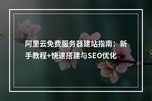 阿里云免费服务器建站指南：新手教程+快速搭建与SEO优化