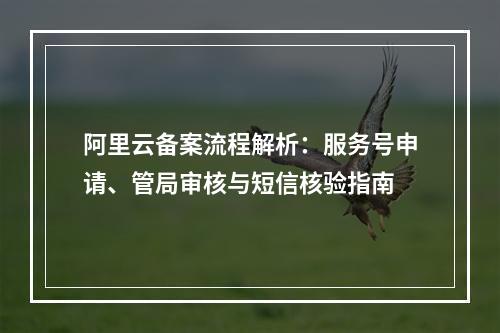阿里云备案流程解析：服务号申请、管局审核与短信核验指南