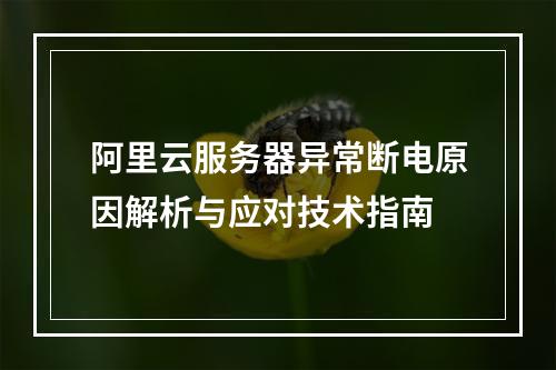 阿里云服务器异常断电原因解析与应对技术指南