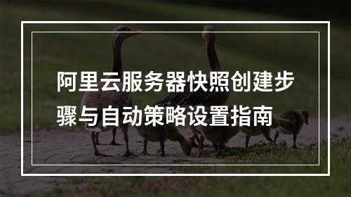 阿里云服务器快照创建步骤与自动策略设置指南