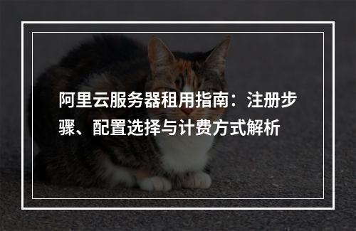 阿里云服务器租用指南：注册步骤、配置选择与计费方式解析