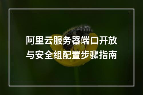 阿里云服务器端口开放与安全组配置步骤指南