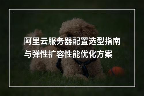 阿里云服务器配置选型指南与弹性扩容性能优化方案