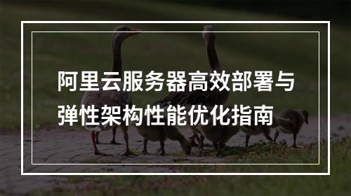 阿里云服务器高效部署与弹性架构性能优化指南