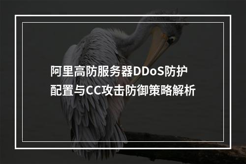 阿里高防服务器DDoS防护配置与CC攻击防御策略解析
