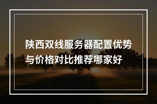 陕西双线服务器配置优势与价格对比推荐哪家好