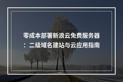 零成本部署新浪云免费服务器：二级域名建站与云应用指南