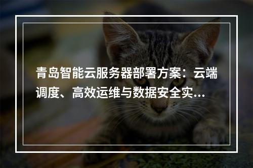 青岛智能云服务器部署方案：云端调度、高效运维与数据安全实践