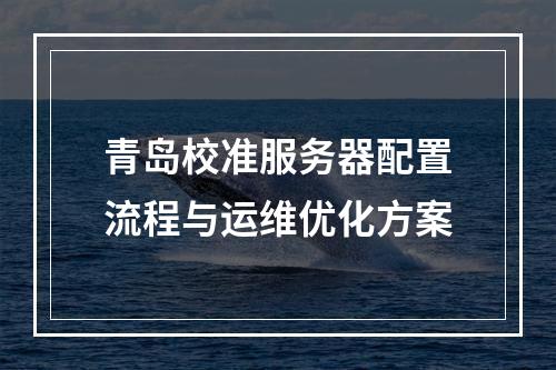 青岛校准服务器配置流程与运维优化方案
