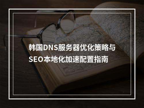 韩国DNS服务器优化策略与SEO本地化加速配置指南