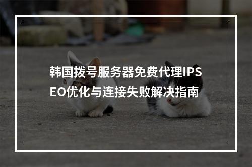 韩国拨号服务器免费代理IPSEO优化与连接失败解决指南