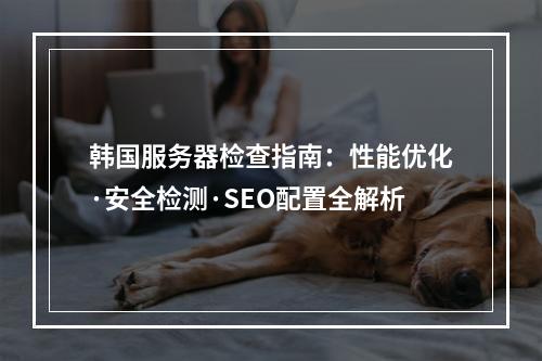 韩国服务器检查指南：性能优化·安全检测·SEO配置全解析