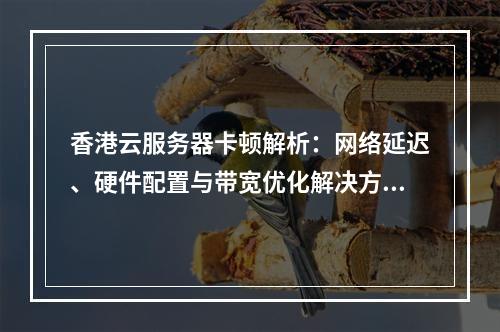 香港云服务器卡顿解析：网络延迟、硬件配置与带宽优化解决方案