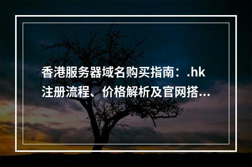 香港服务器域名购买指南：.hk注册流程、价格解析及官网搭建