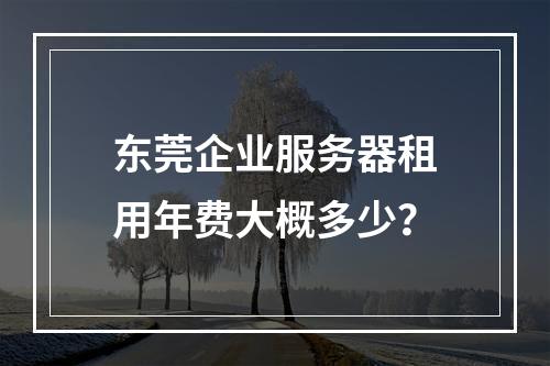 东莞企业服务器租用年费大概多少？