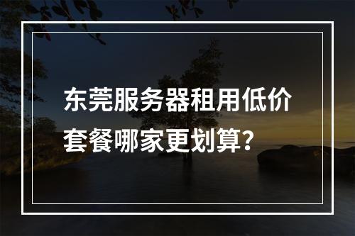 东莞服务器租用低价套餐哪家更划算？