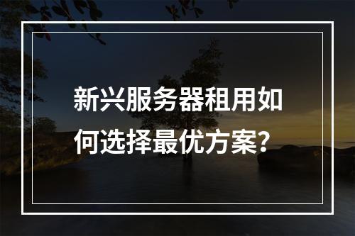 新兴服务器租用如何选择最优方案？