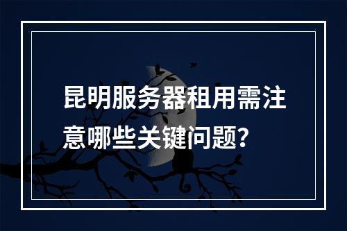 昆明服务器租用需注意哪些关键问题？
