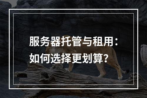 服务器托管与租用：如何选择更划算？