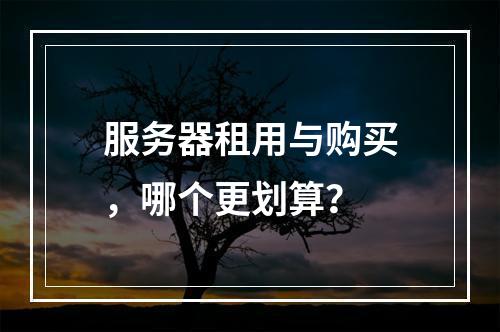 服务器租用与购买，哪个更划算？
