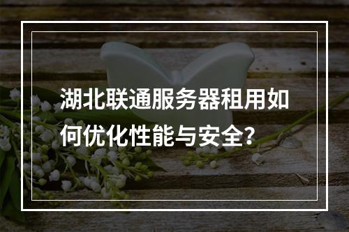 湖北联通服务器租用如何优化性能与安全？