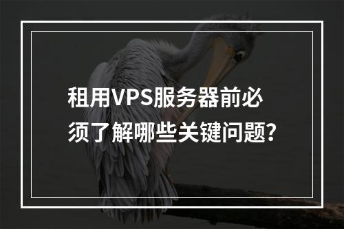 租用VPS服务器前必须了解哪些关键问题？