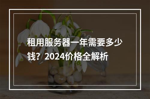 租用服务器一年需要多少钱？2024价格全解析