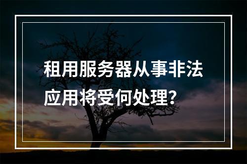 租用服务器从事非法应用将受何处理？