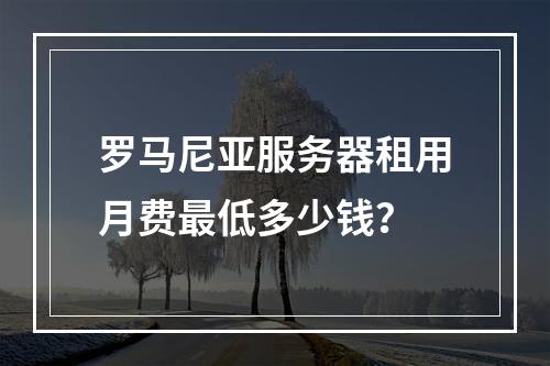 罗马尼亚服务器租用月费最低多少钱？