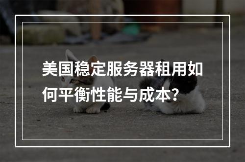 美国稳定服务器租用如何平衡性能与成本？