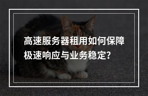 高速服务器租用如何保障极速响应与业务稳定？