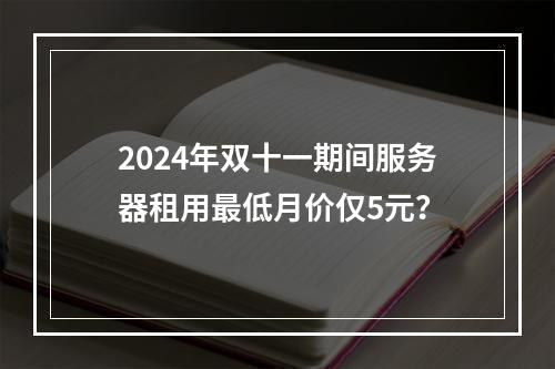 2024年双十一期间服务器租用最低月价仅5元？