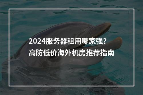 2024服务器租用哪家强？高防低价海外机房推荐指南