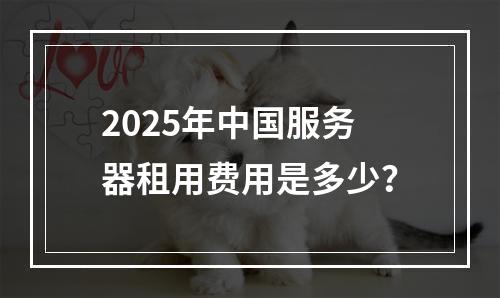 2025年中国服务器租用费用是多少？