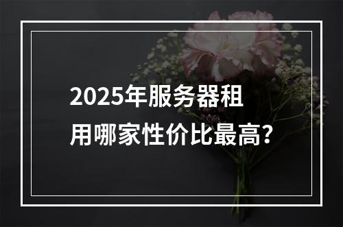 2025年服务器租用哪家性价比最高？