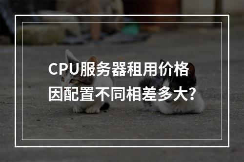 CPU服务器租用价格因配置不同相差多大？