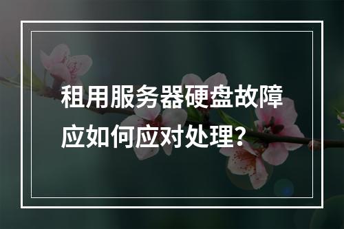 租用服务器硬盘故障应如何应对处理？