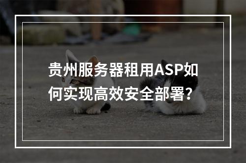 贵州服务器租用ASP如何实现高效安全部署？