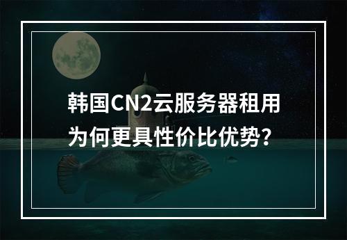 韩国CN2云服务器租用为何更具性价比优势？