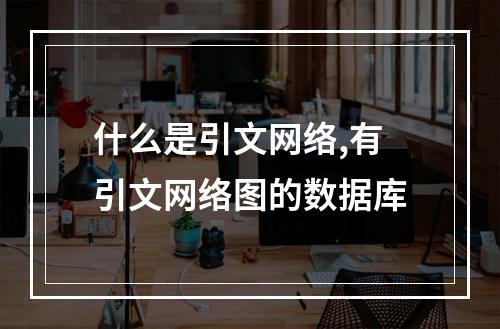什么是引文网络,有引文网络图的数据库
