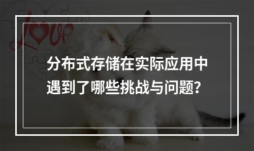 分布式存储在实际应用中遇到了哪些挑战与问题?