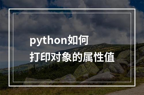 python如何打印对象的属性值
