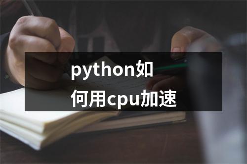 python如何用cpu加速