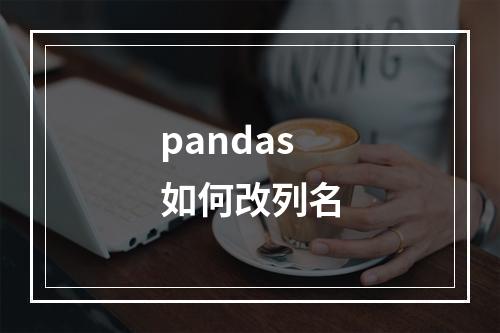 pandas如何改列名