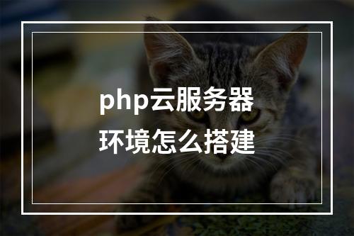 php云服务器环境怎么搭建