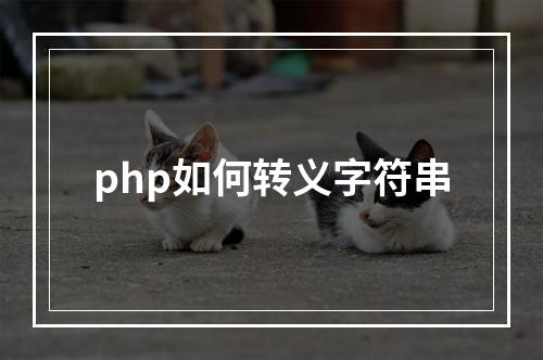 php如何转义字符串