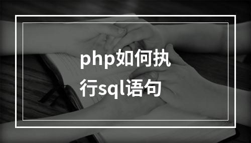 php如何执行sql语句