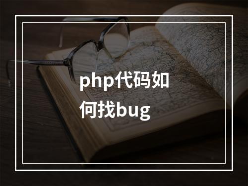 php代码如何找bug