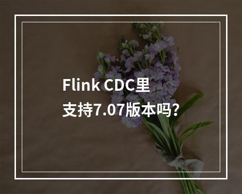 Flink CDC里支持7.07版本吗?